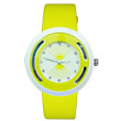 Yellow fashion watch with movable bead