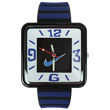 Square blue silicon replica sport watch
