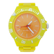 Transparent yellow plastic watch ICE imitation style