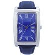Blue face PU leather gift watch men